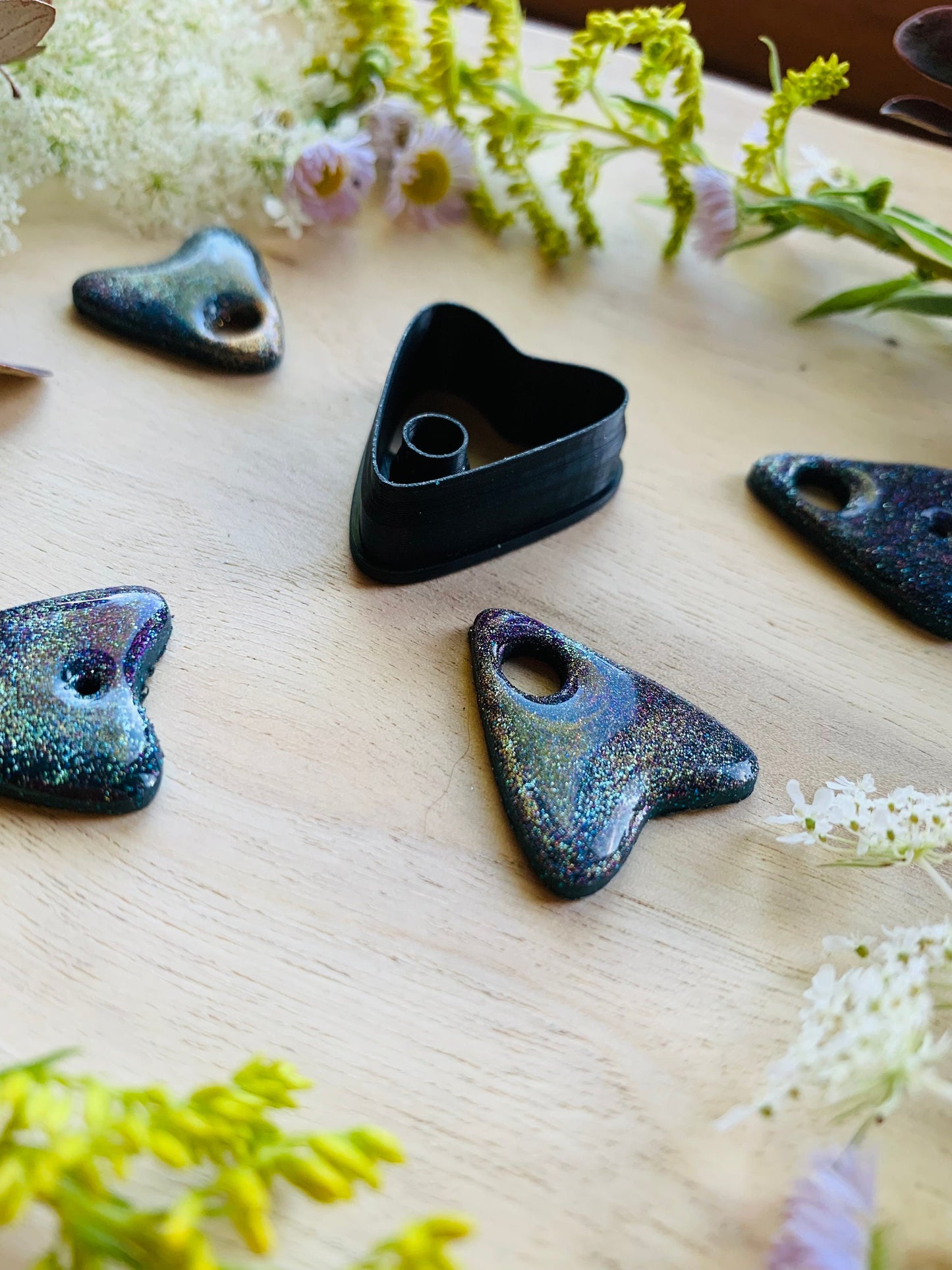 Simple Planchette with Cutout Scrying Hole Sharp Clay Cutter