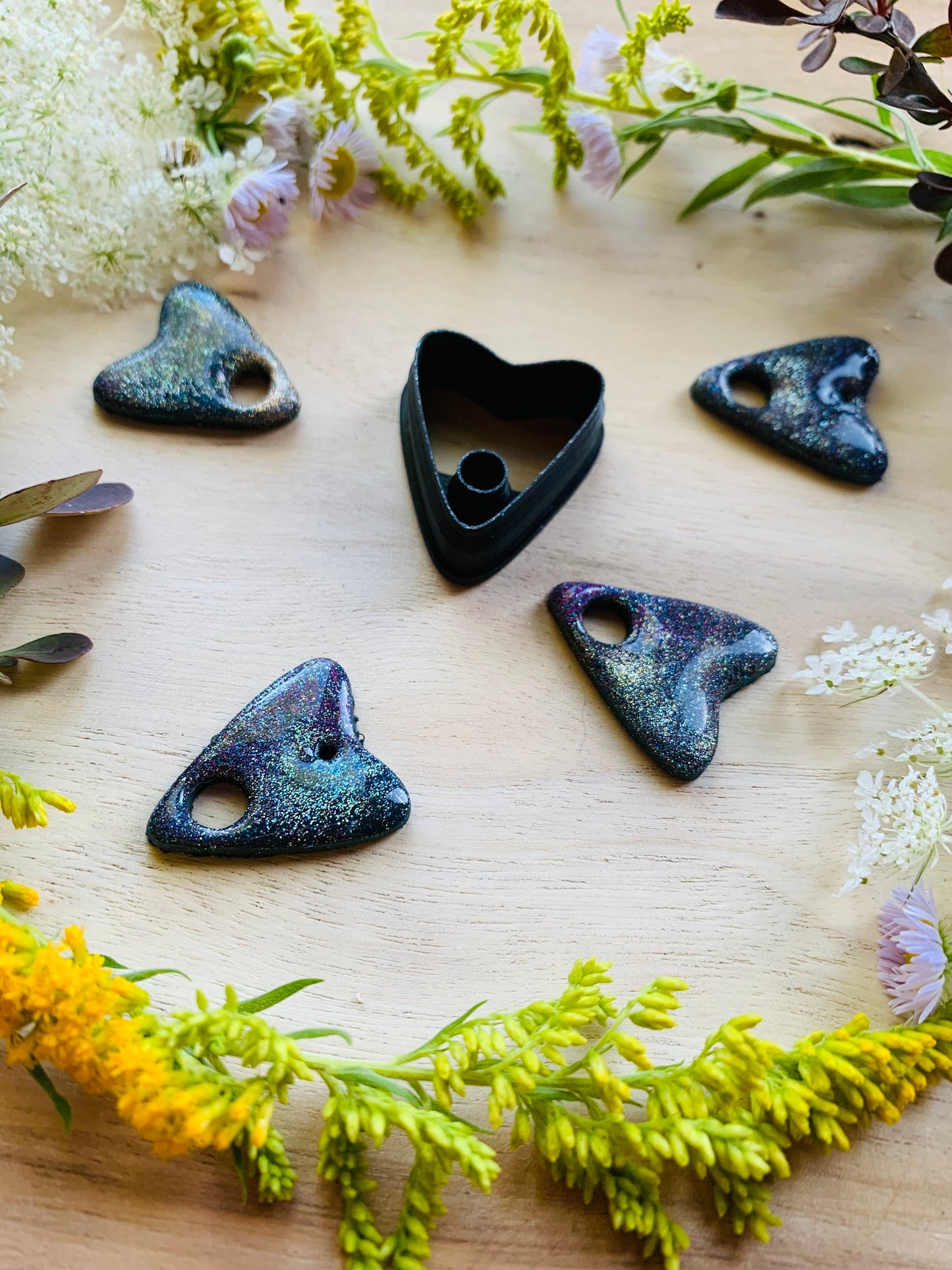 Simple Planchette with Cutout Scrying Hole Sharp Clay Cutter