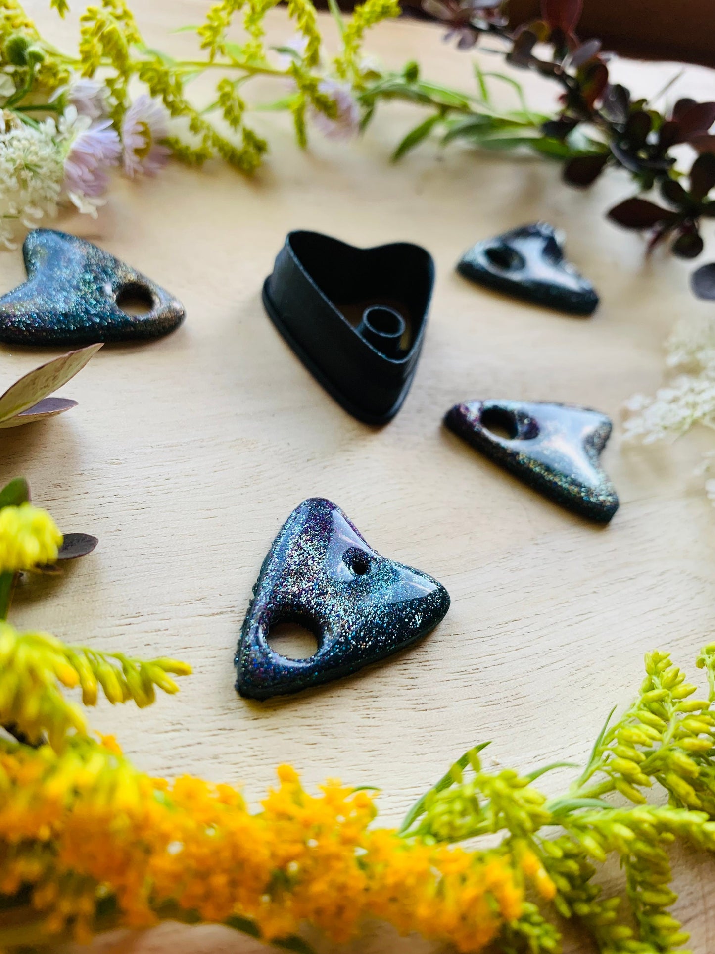Simple Planchette with Cutout Scrying Hole Sharp Clay Cutter