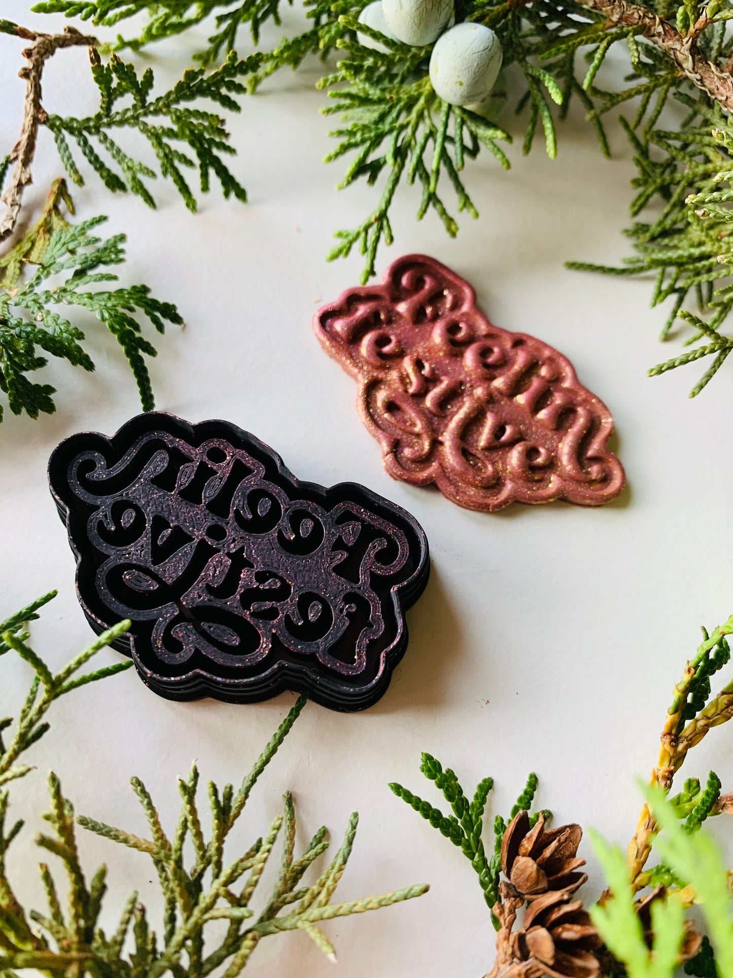 Feelin Festive Stylized Text Embossed Sharp Clay Cutter