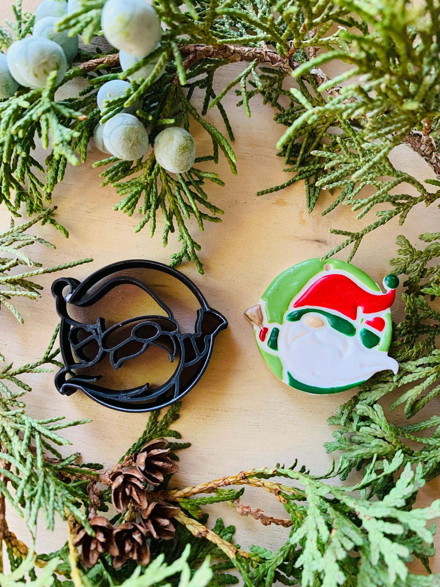 Holiday Gnome Ringing Bell Embossed Sharp Clay Cutter