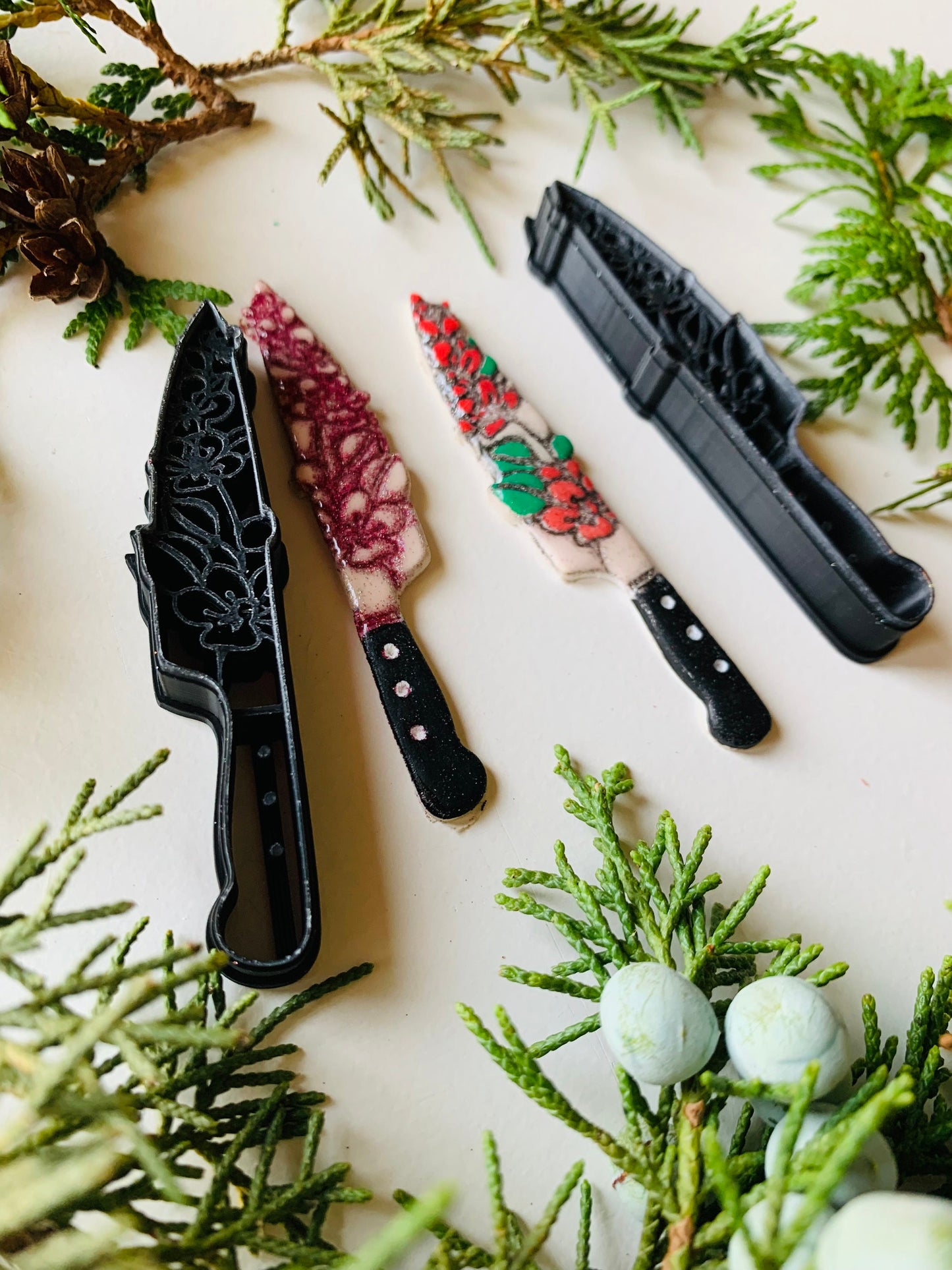 Small Floral Knife - Embossed Sharp Clay Cutter