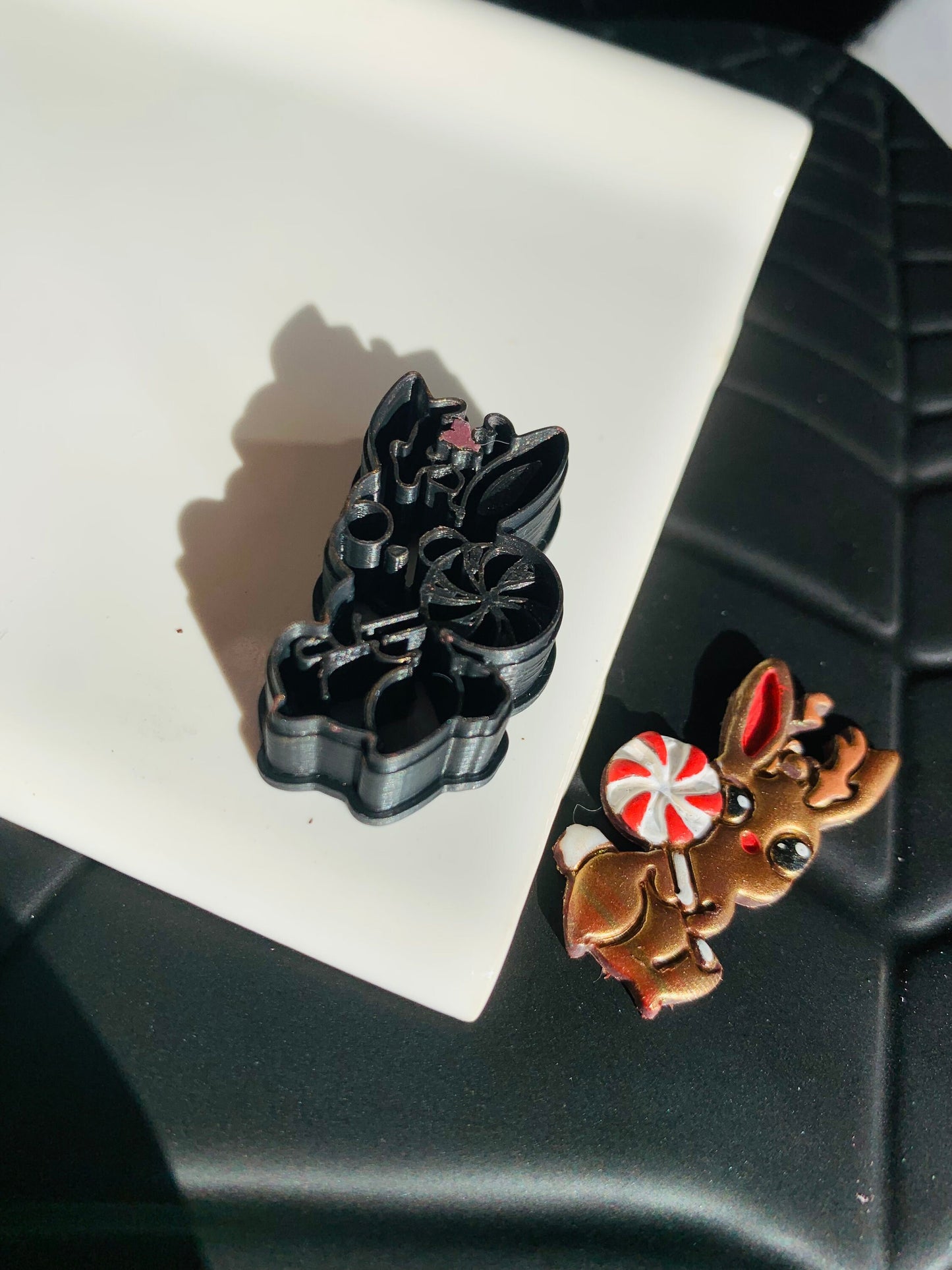 Jackalope Rabbit with Antlers and Peppermint Stick Cryptid Sharp Clay Cutter