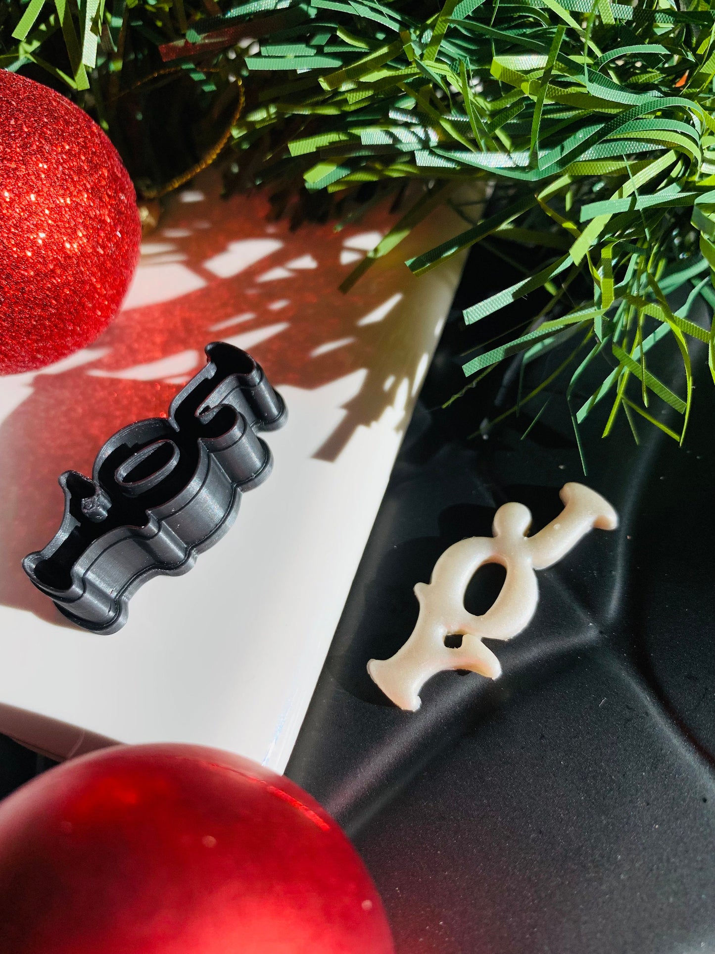 Joy Text Embossed Sharp Clay Cutter