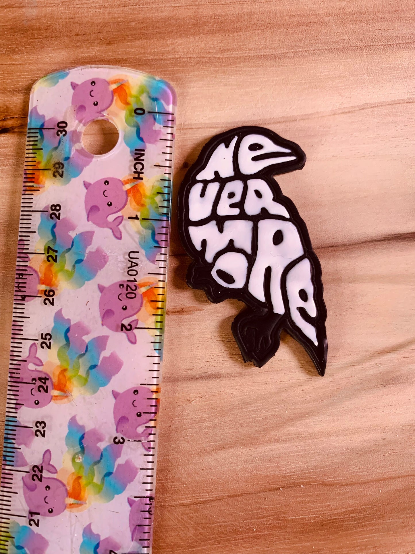 Nevermore Raven Poe Text Quote Embossed Sharp Clay Cutter