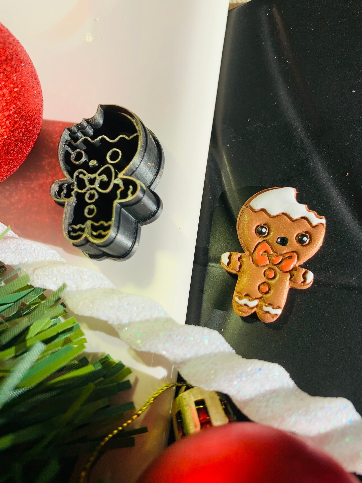 Bow Tie and Buttons Gingerbread Man Sharp Detailed Clay Cutter