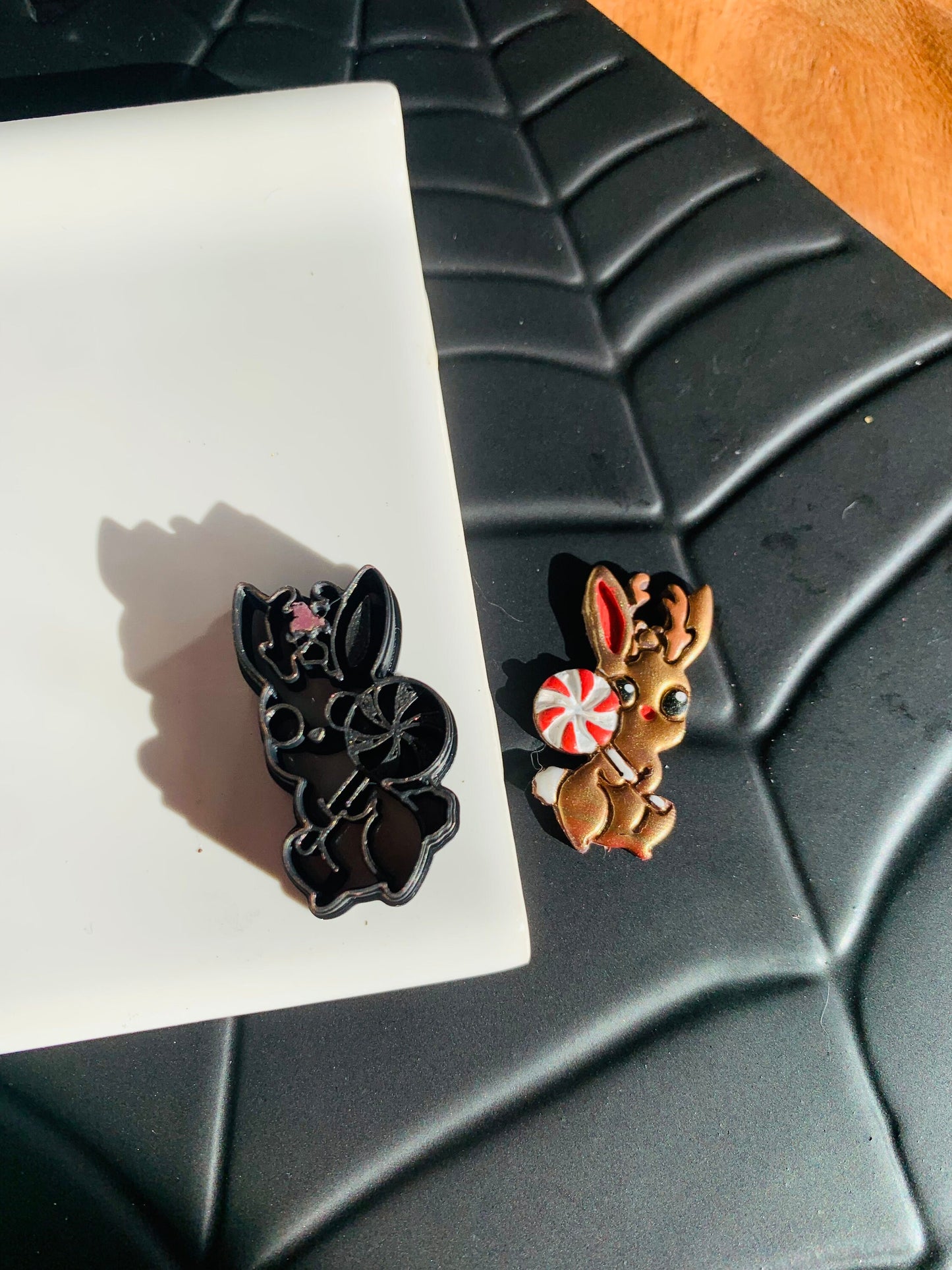 Jackalope Rabbit with Antlers and Peppermint Stick Cryptid Sharp Clay Cutter