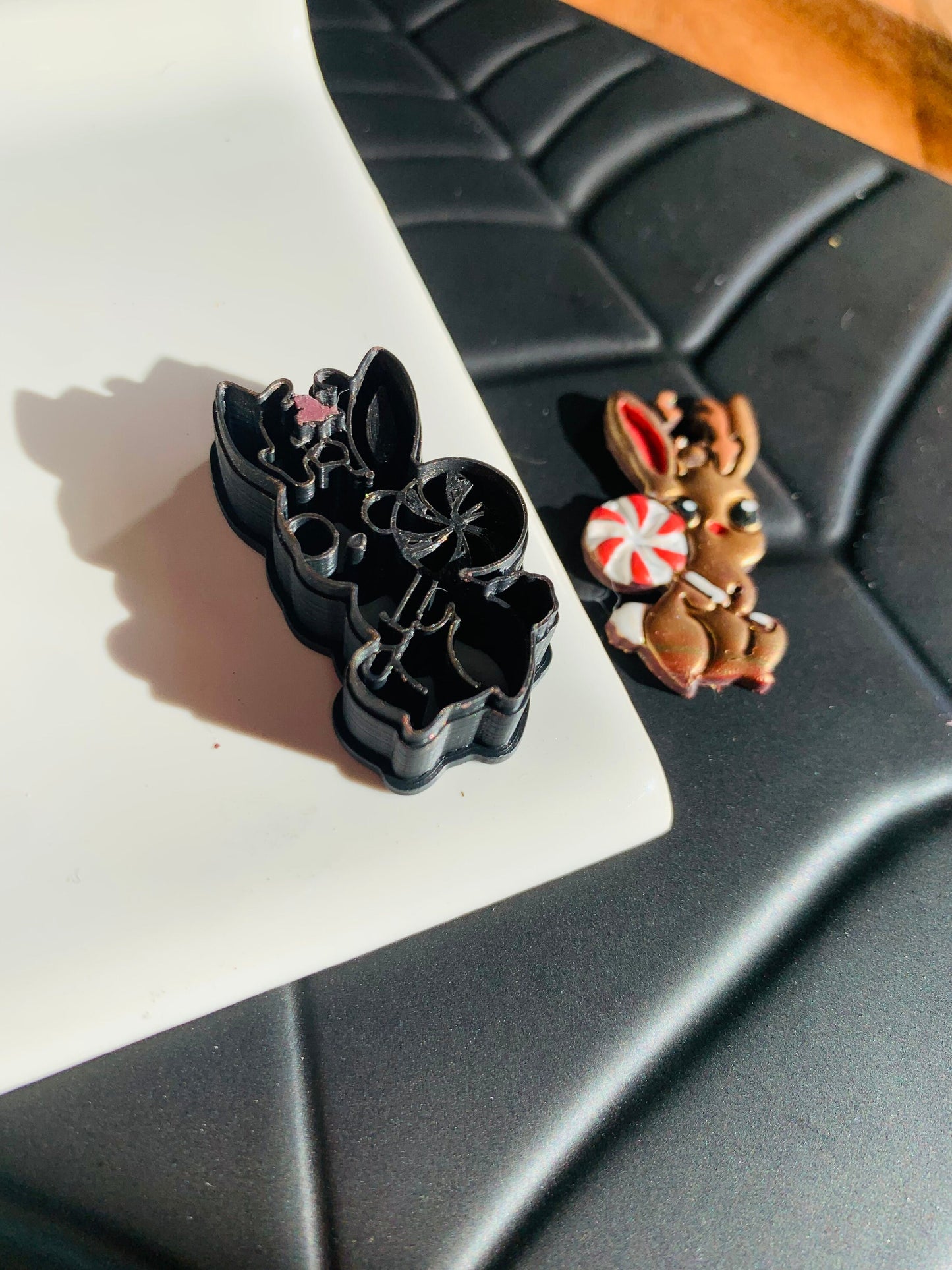 Jackalope Rabbit with Antlers and Peppermint Stick Cryptid Sharp Clay Cutter