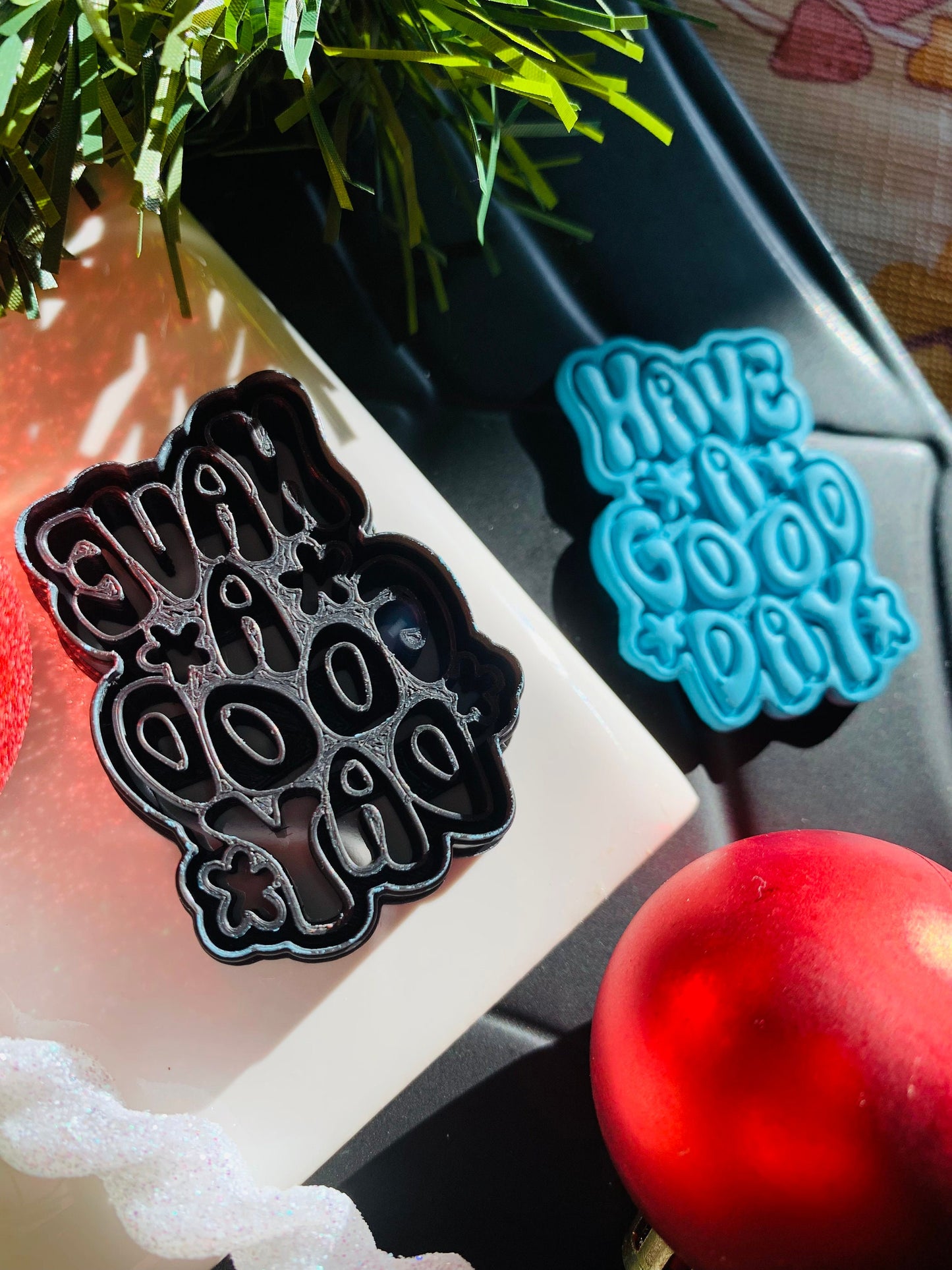 Have a Good Day Stylized Text Quote Embossed Sharp Clay Cutter