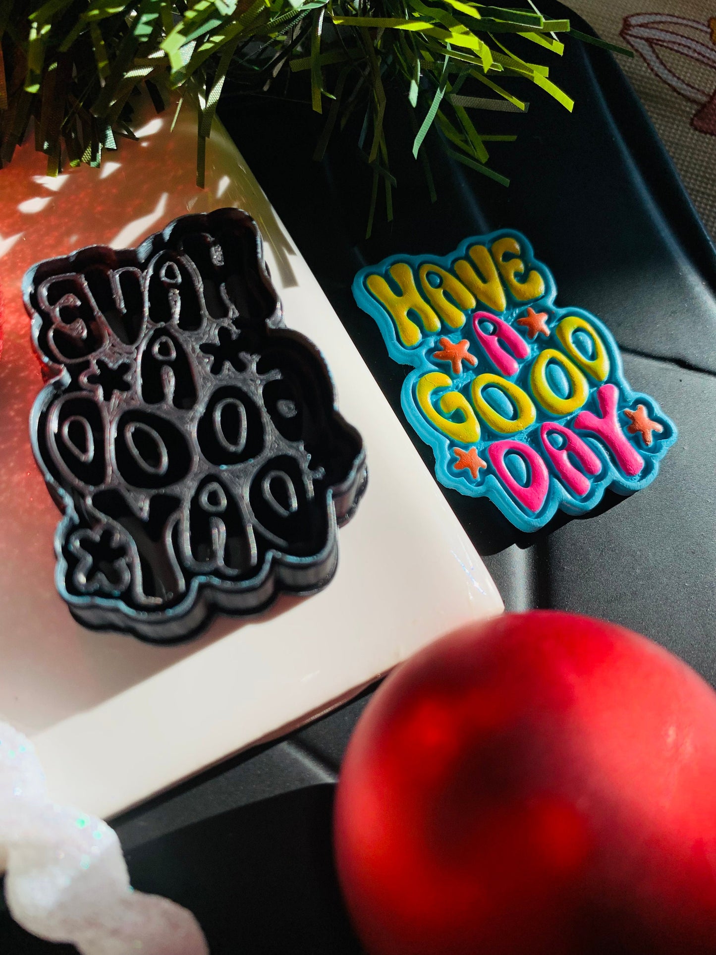 Have a Good Day Stylized Text Quote Embossed Sharp Clay Cutter