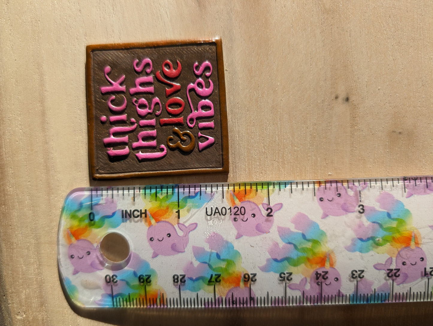 Thick Thighs and Love Vibes Text Quote Embossed Sharp Clay Cutter