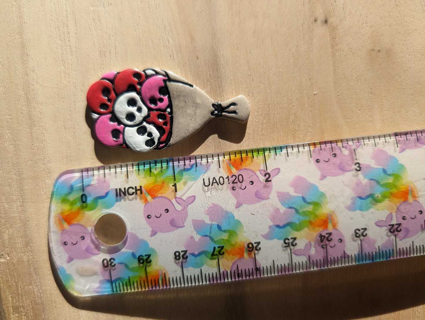 Skull Flower Bouquet Chibi Embossed Sharp Clay Cutter