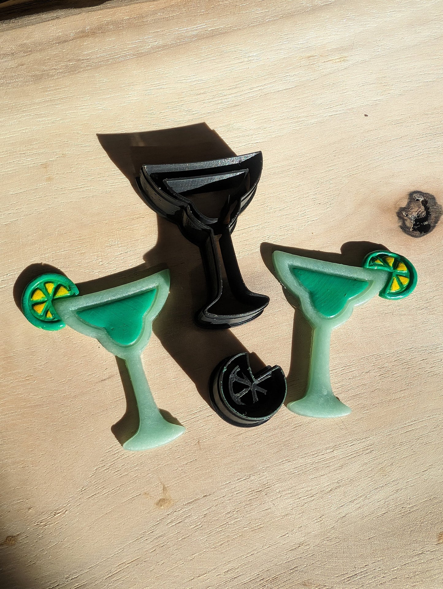 Margarita Glass with Citrus Slice Sharp Earring Clay Cutter
