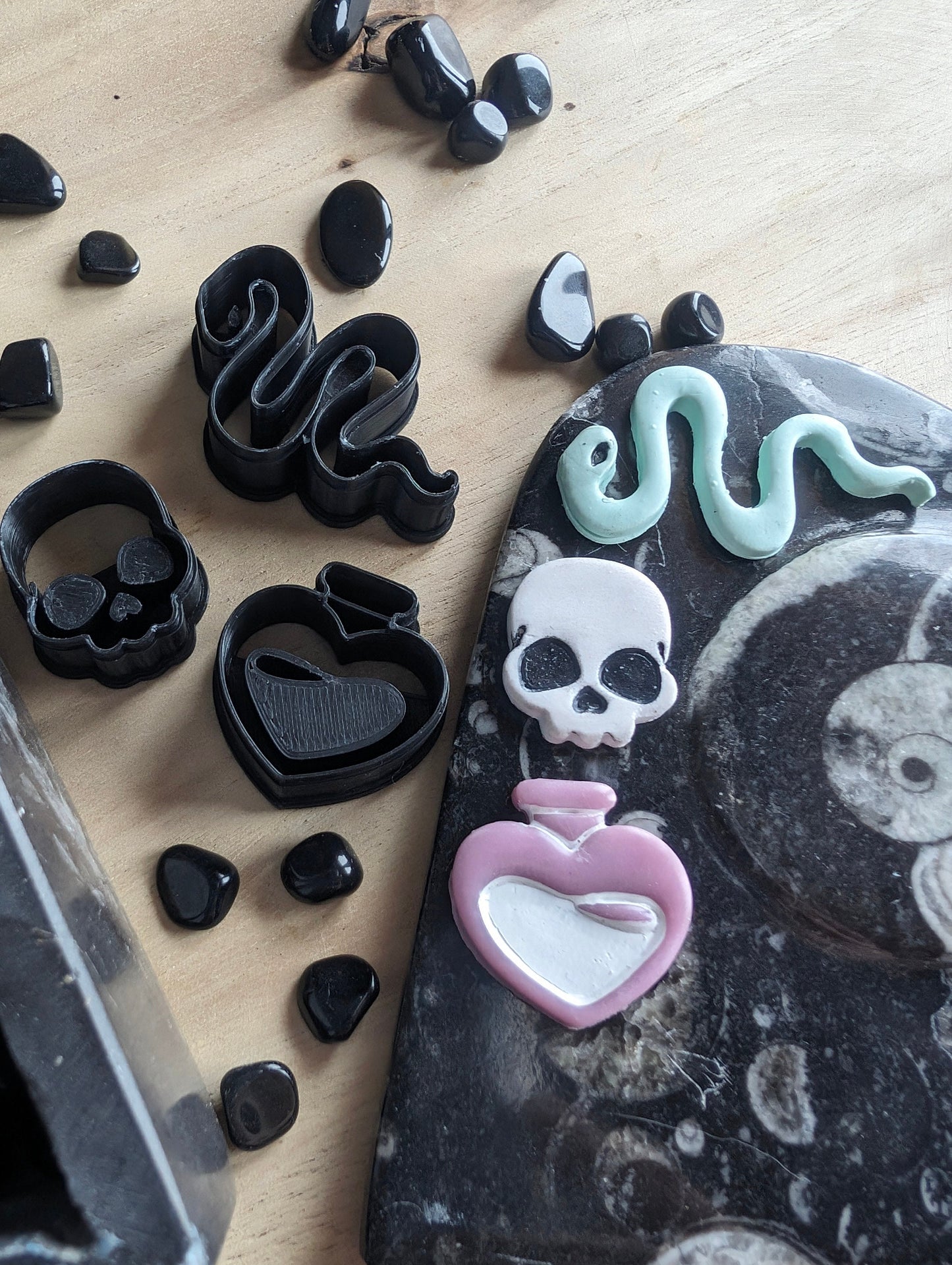 Snake Skull and Potion Sharp Clay Cutters Set of 3