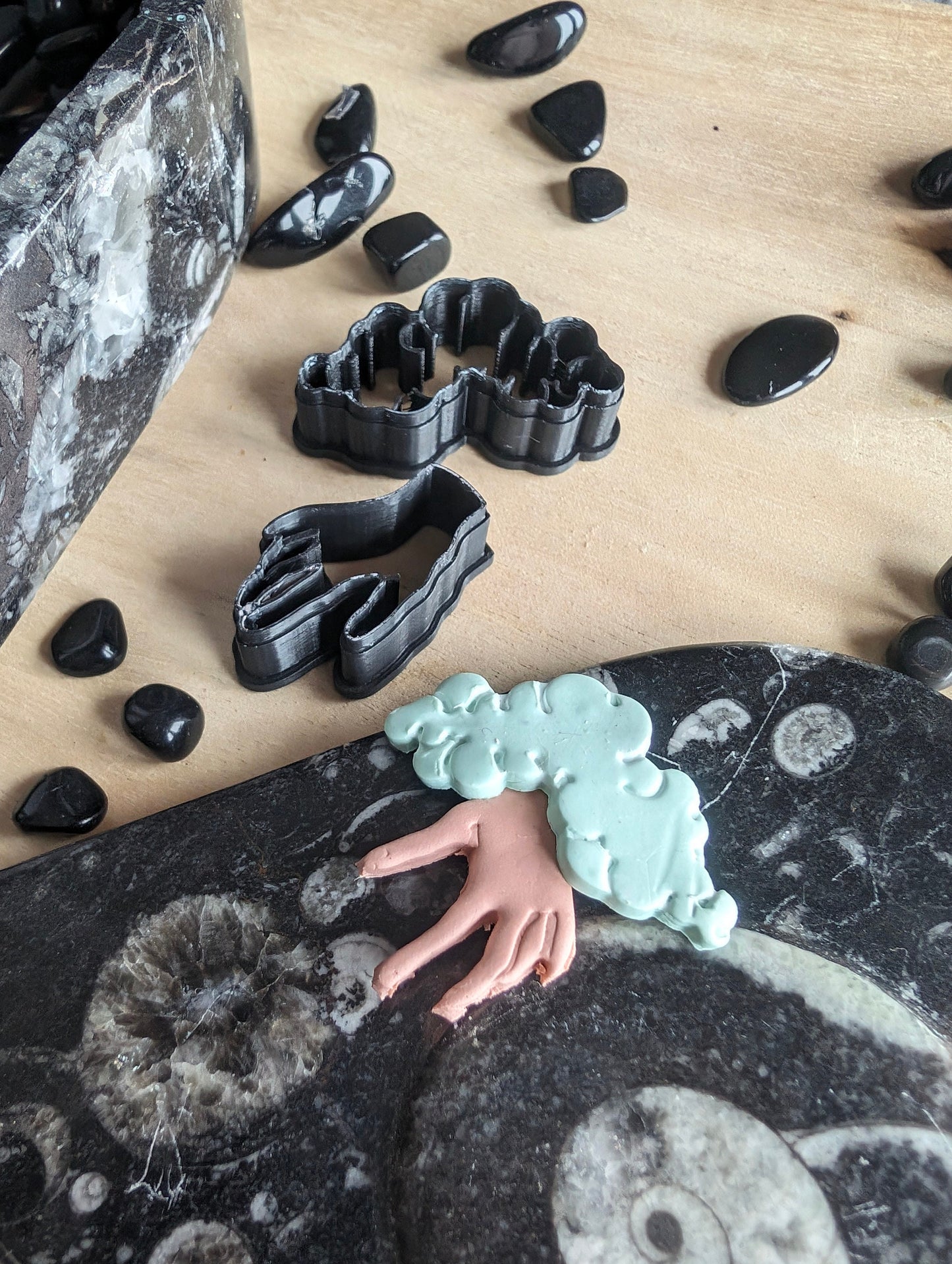 Hand of the Gods and a Curly Cloud Sharp Clay Cutters Set of 2