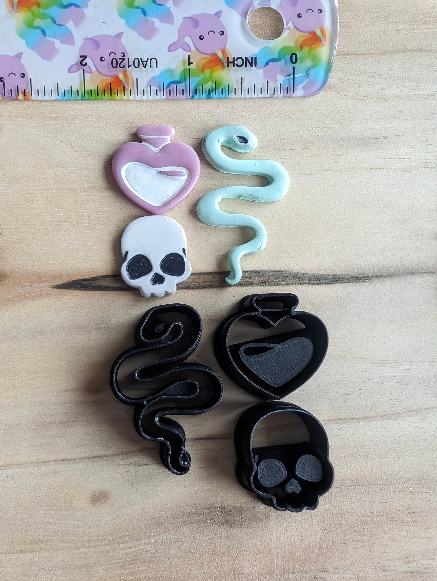 Snake Skull and Potion Sharp Clay Cutters Set of 3