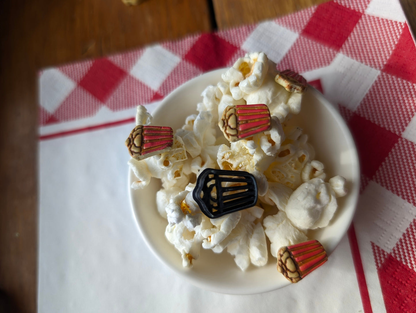 Mini Bucket of Popcorn Popped Corn Embossed Sharp Earring Clay Cutter