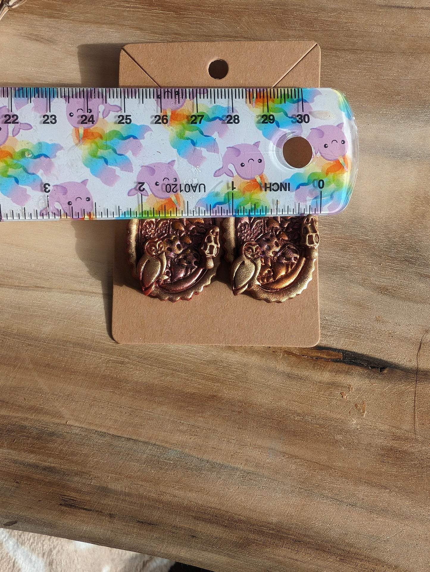 Scalloped Oval Frame with Mushroom Forest Scene Embossed Sharp Cutter for Clay Earrings