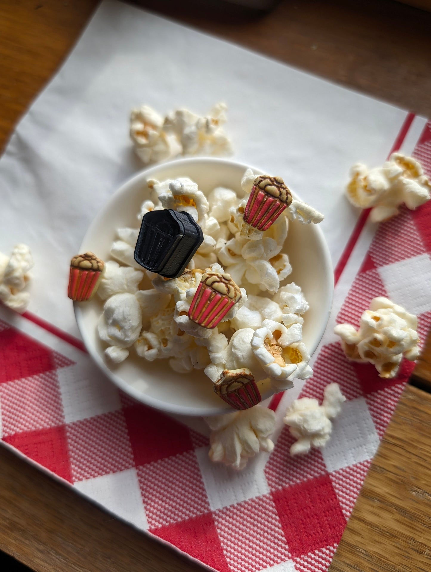 Mini Bucket of Popcorn Popped Corn Embossed Sharp Earring Clay Cutter
