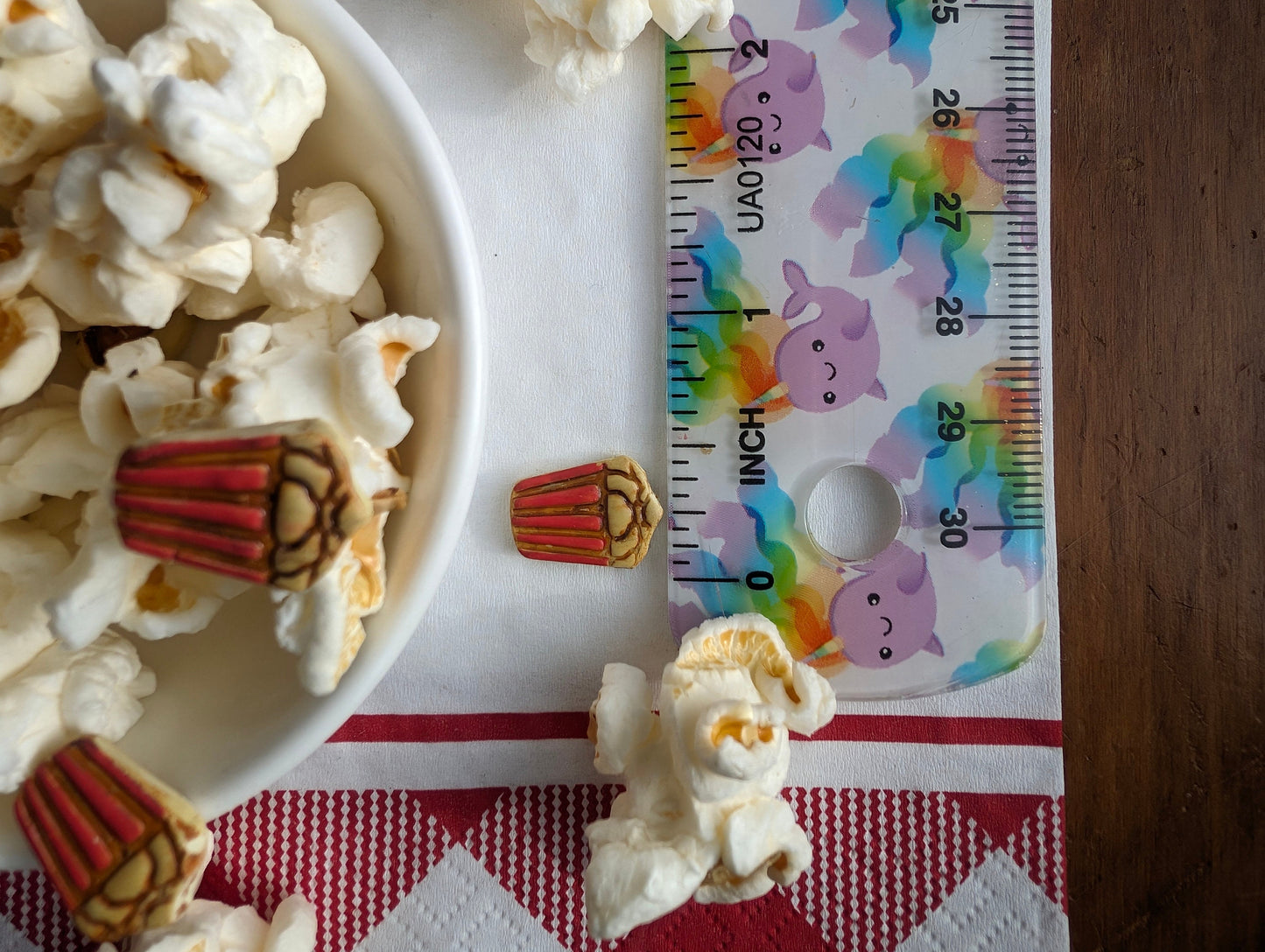 Mini Bucket of Popcorn Popped Corn Embossed Sharp Earring Clay Cutter