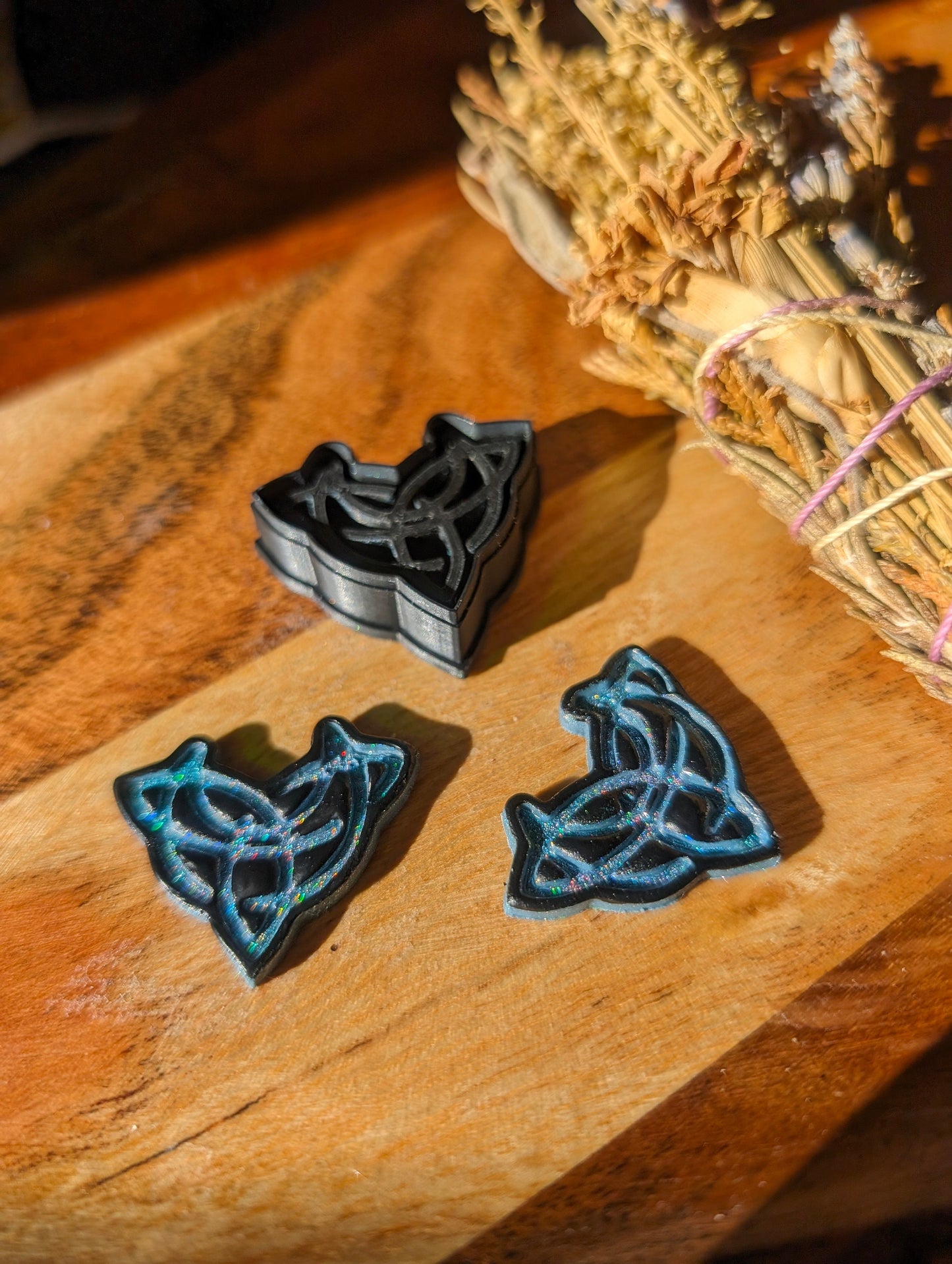 Triquetra and Intertwined Crescent Moon Sharp Clay Cutter