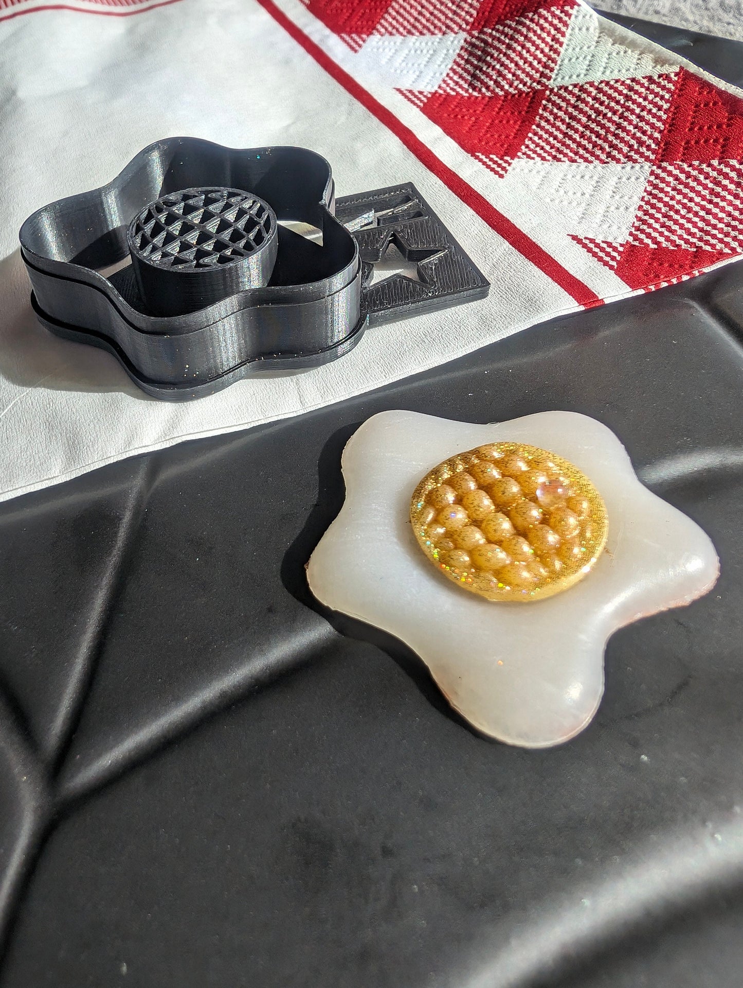 Disco Ball Sunny Side Up Fried Egg Sharp Clay Cutter