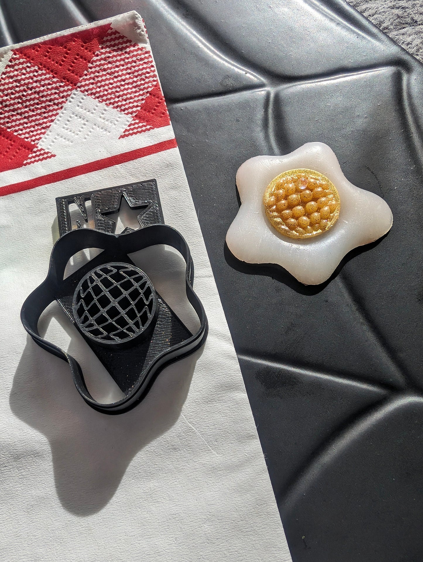 Disco Ball Sunny Side Up Fried Egg Sharp Clay Cutter