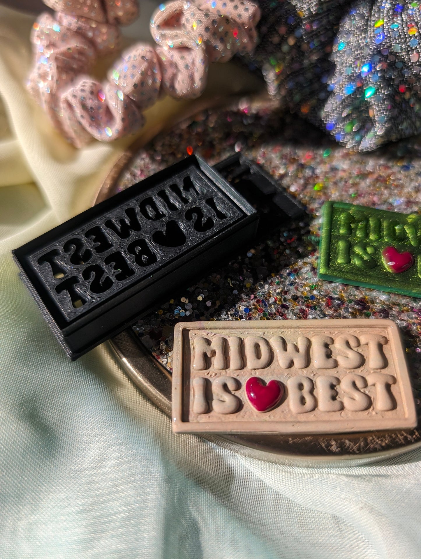 Midwest is Best Stylized Text Quote Embossed Sharp Clay Cutter