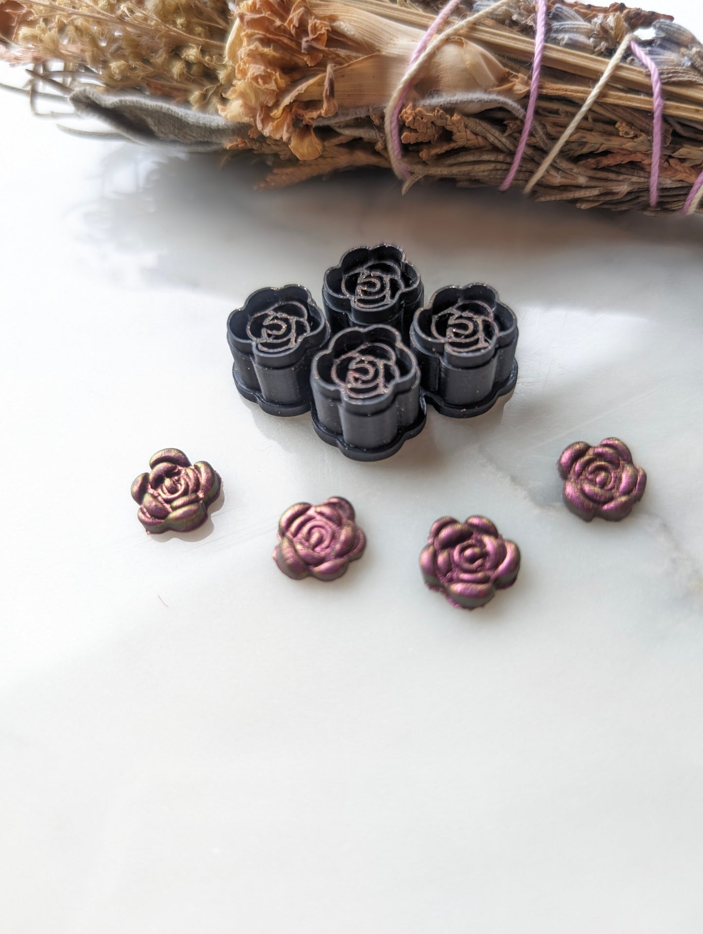 4x Multi Micro Rose Flower Sharp Clay Cutter