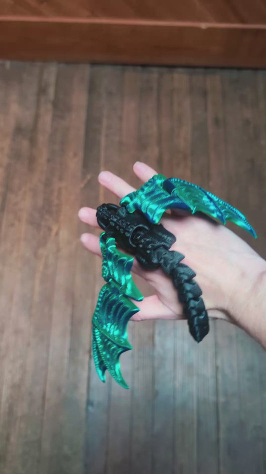 Black Dragon with Blue Green Shift Wings