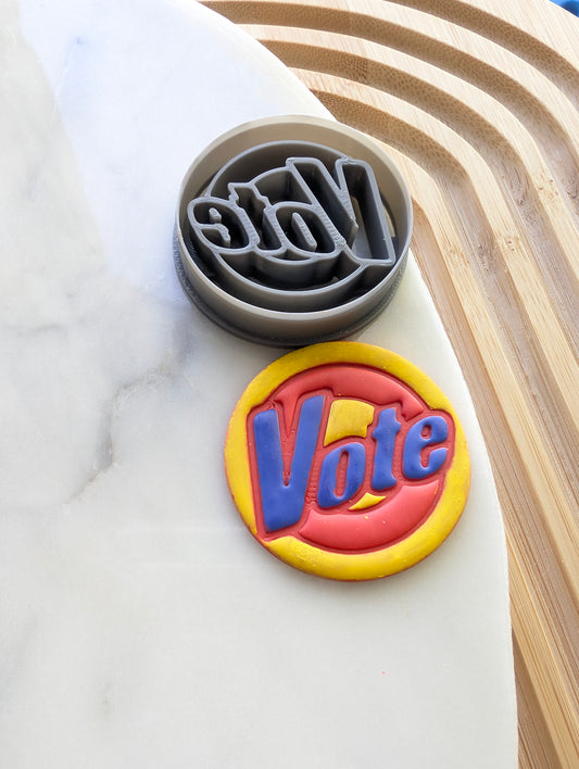 Clean Vote Button Sharp Clay Cutter