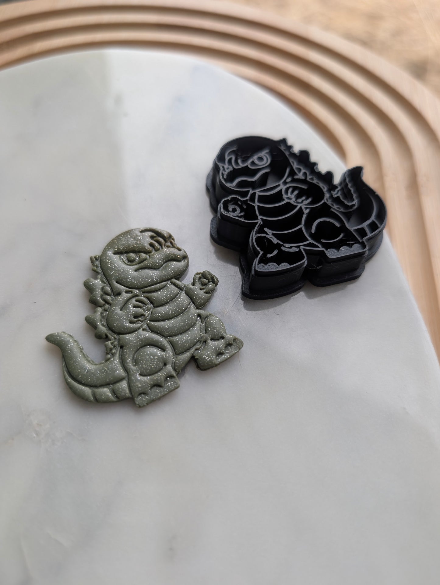 Kaiju Godzilla Standing Neutral Embossed Sharp Cutter for Clay and More