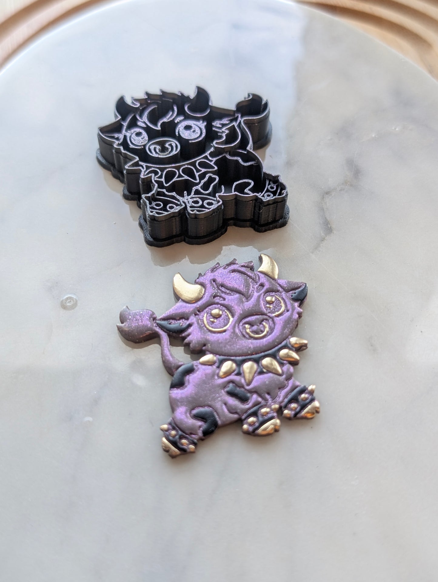 Punk Rocker Cow with Jewelry -  Sharp Embossed Earring Clay Cutter