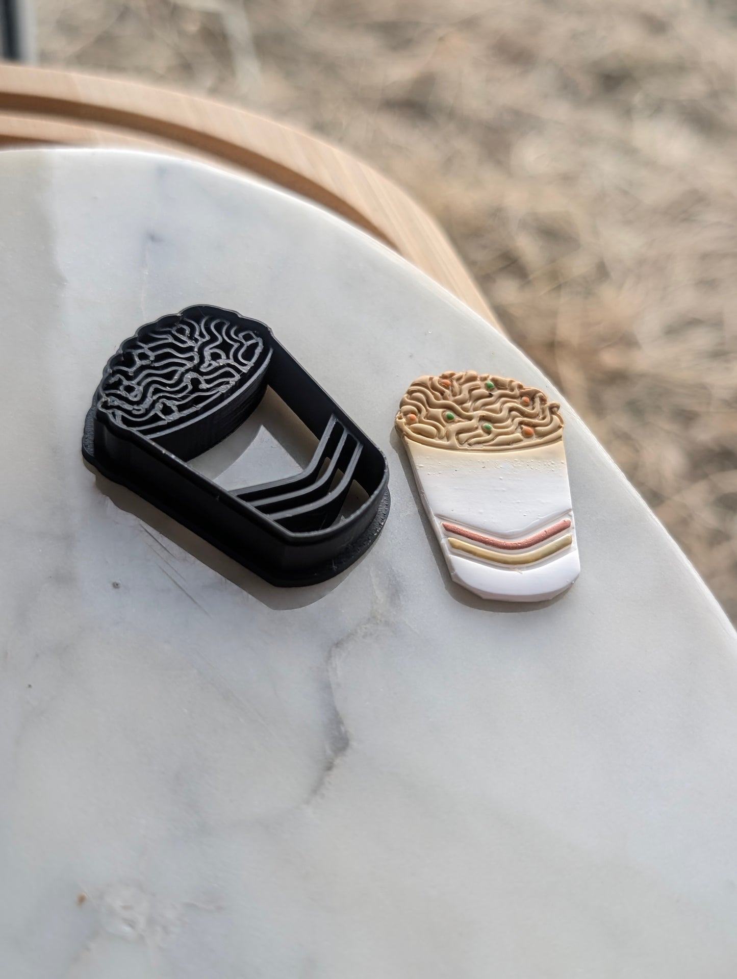 Cup of Stir Fry Noodles Sharp Clay Cutter