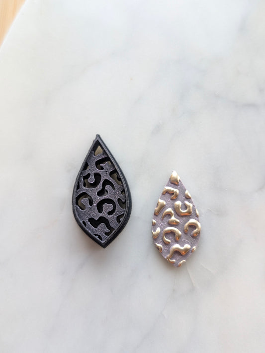 Leopard Print Marquise Sharp Clay Cutter