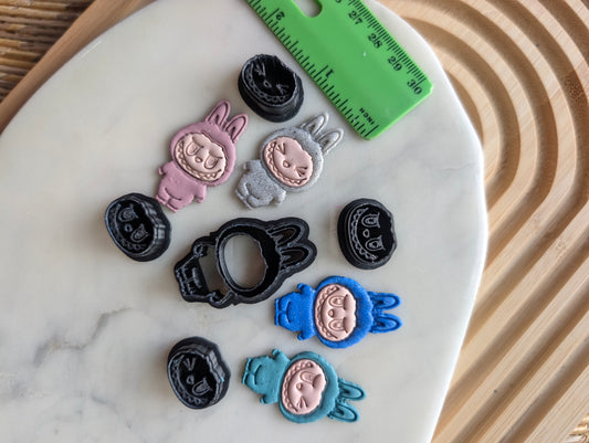 Lafufu Monster with 4 Faces - Embossed Detailed Sharp Clay Cutters