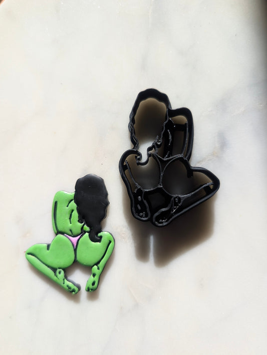 Single Piece Booty Babe Embossed Sharp Clay Cutter