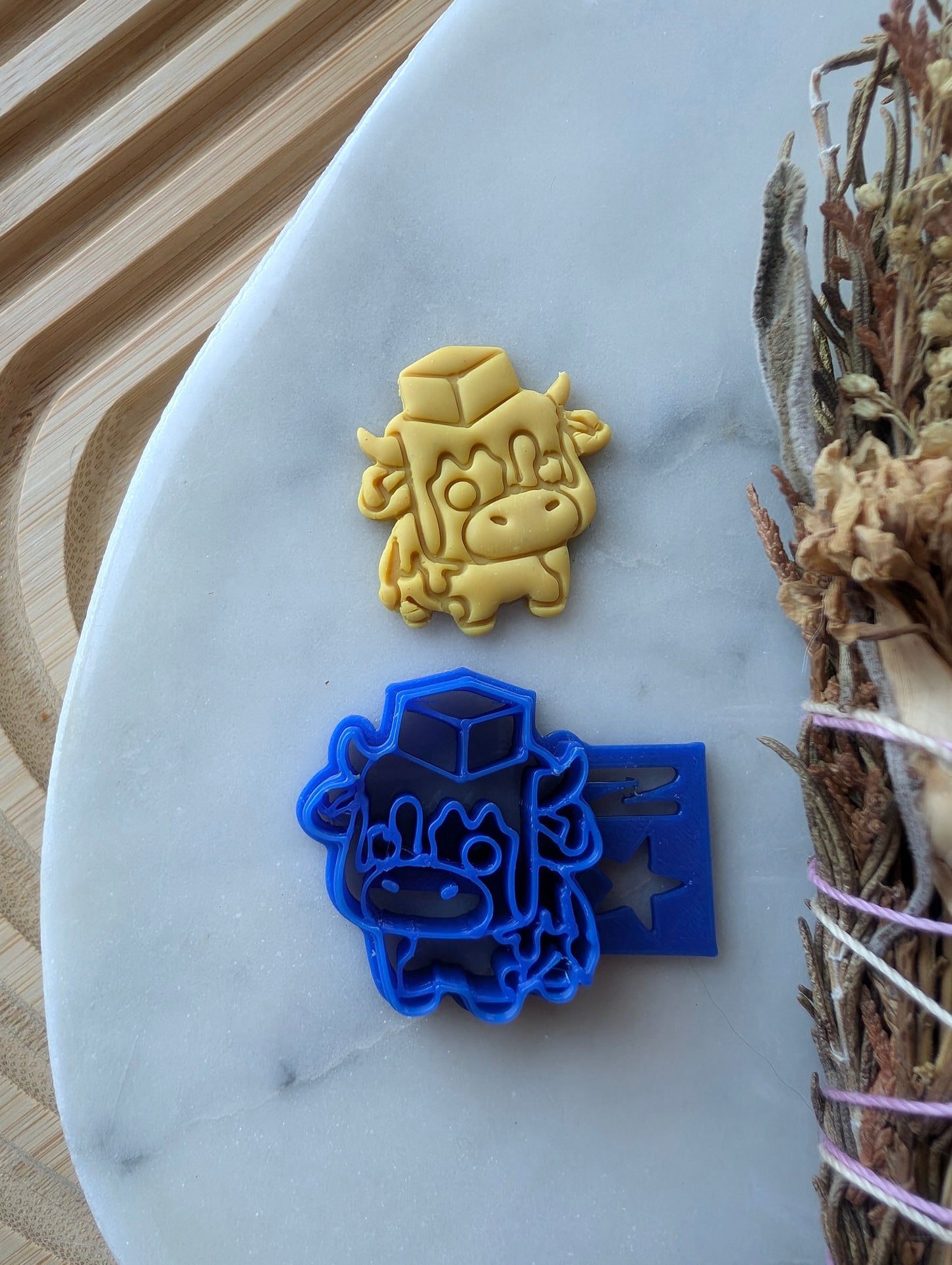 Chibi Small Cow with Butter on Head Sharp Clay Cutter