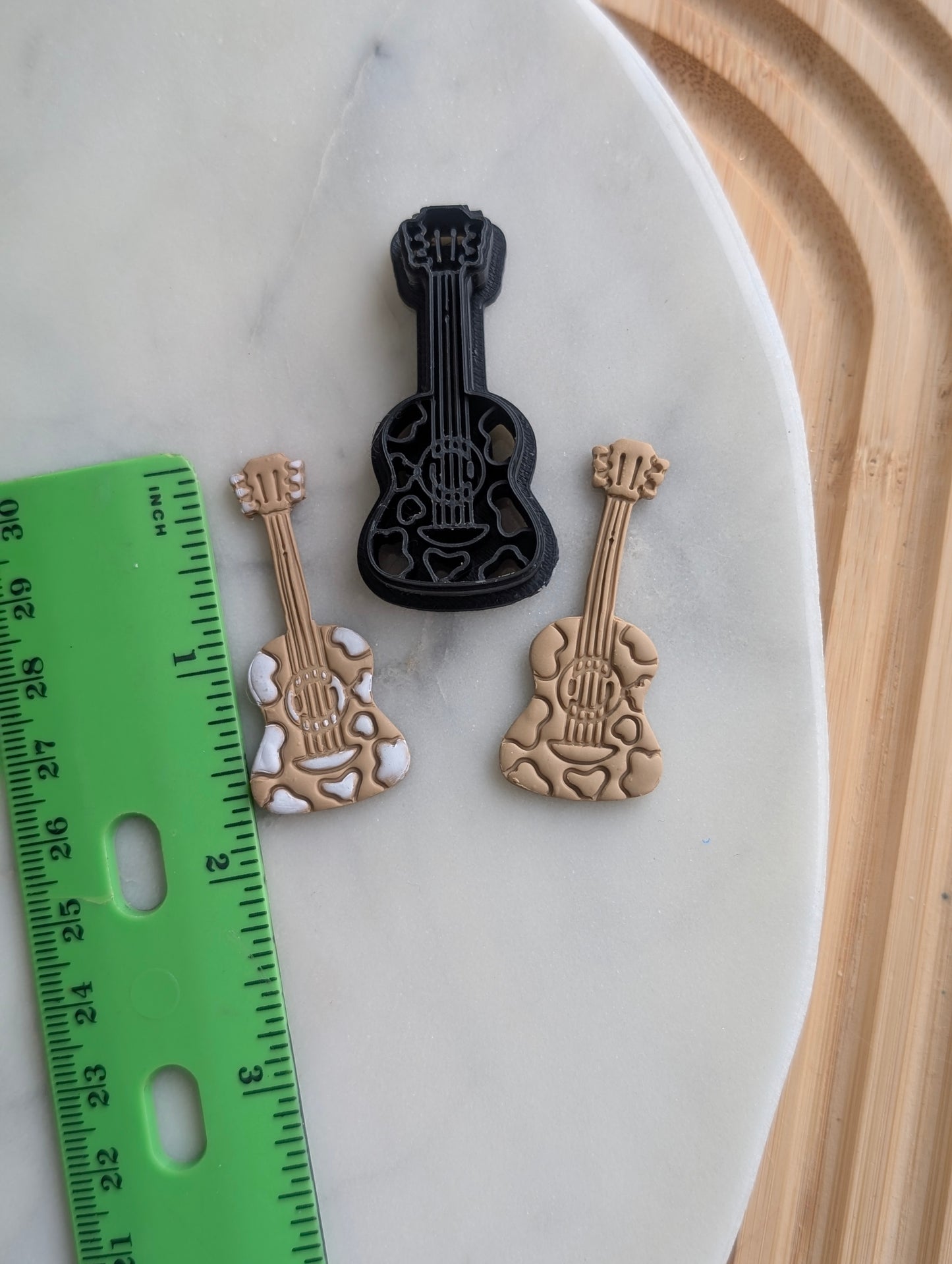 Cow Print Pattern Guitar Sharp Clay Cutter