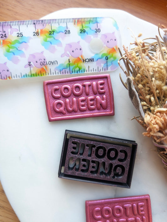 Cootie Queen Embossed Sharp Clay Cutter