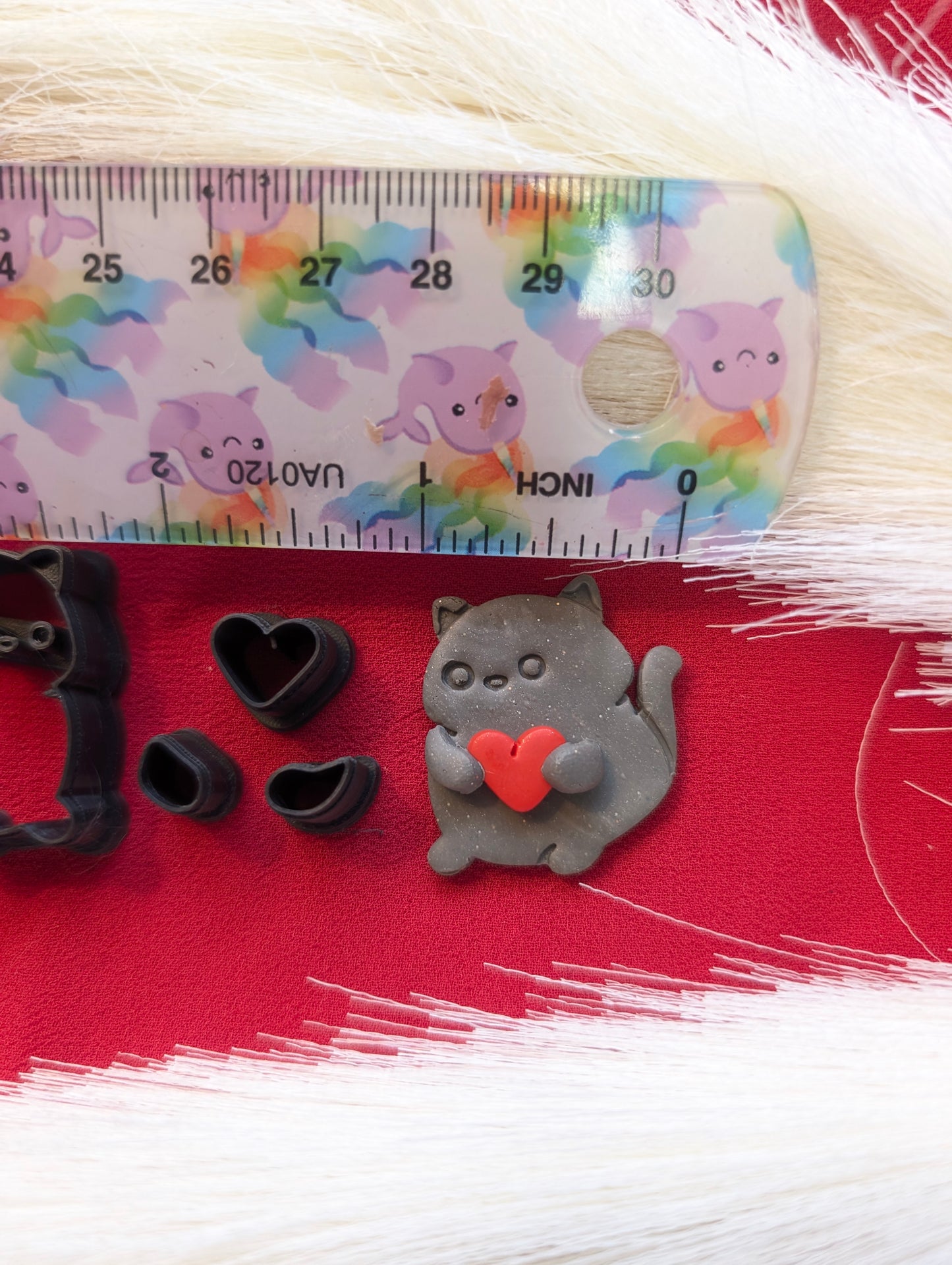 4-Piece Chubby Cat with Heart Clay Cutter (Advanced)