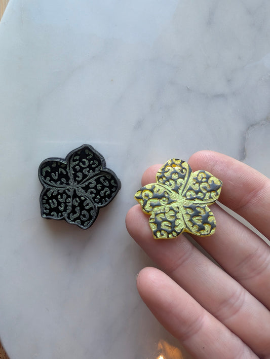 Leopard Print Plumeria Flower Sharp Clay Cutter