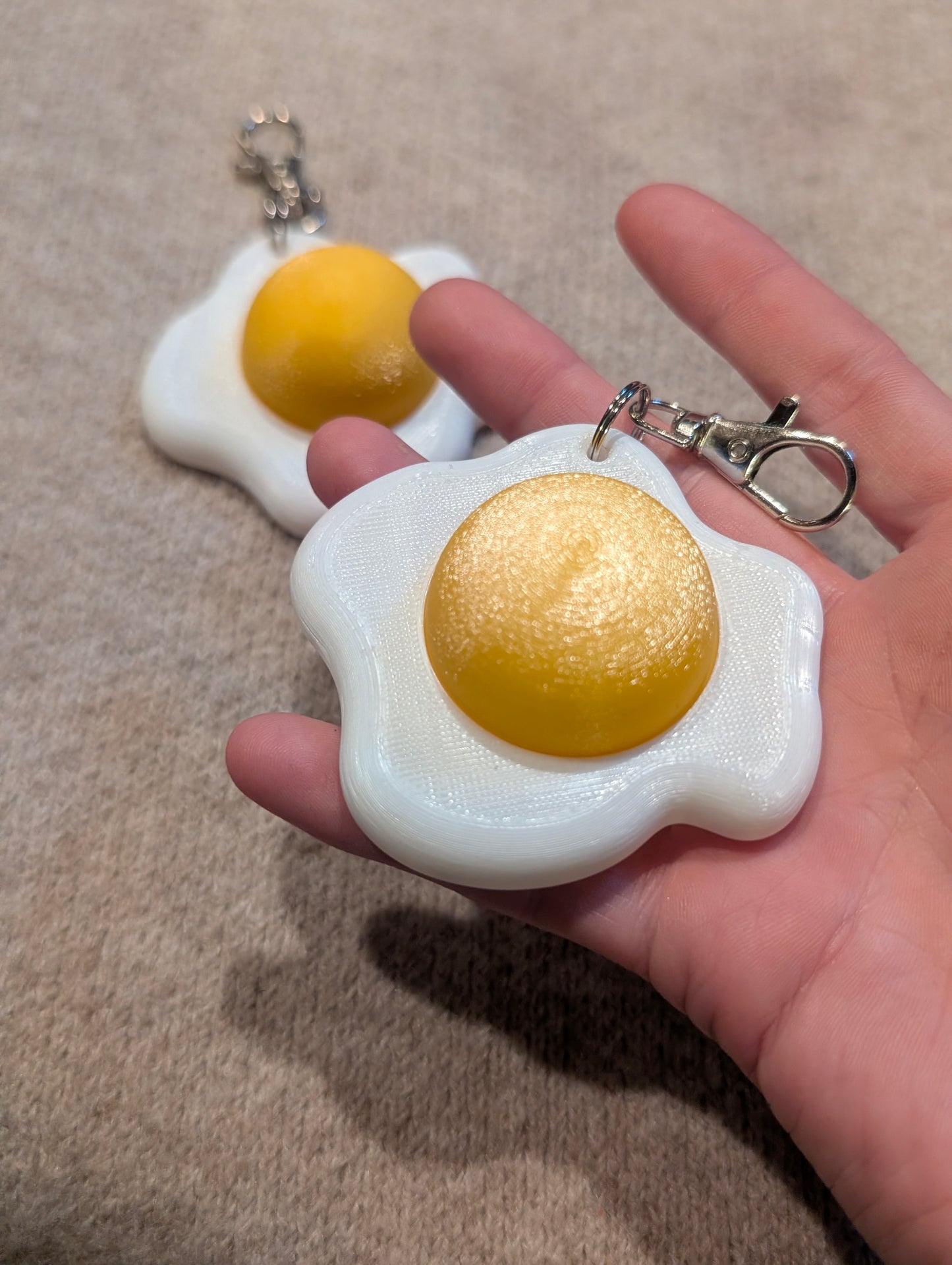 Fried Egg with Clicker Yolk Keychain