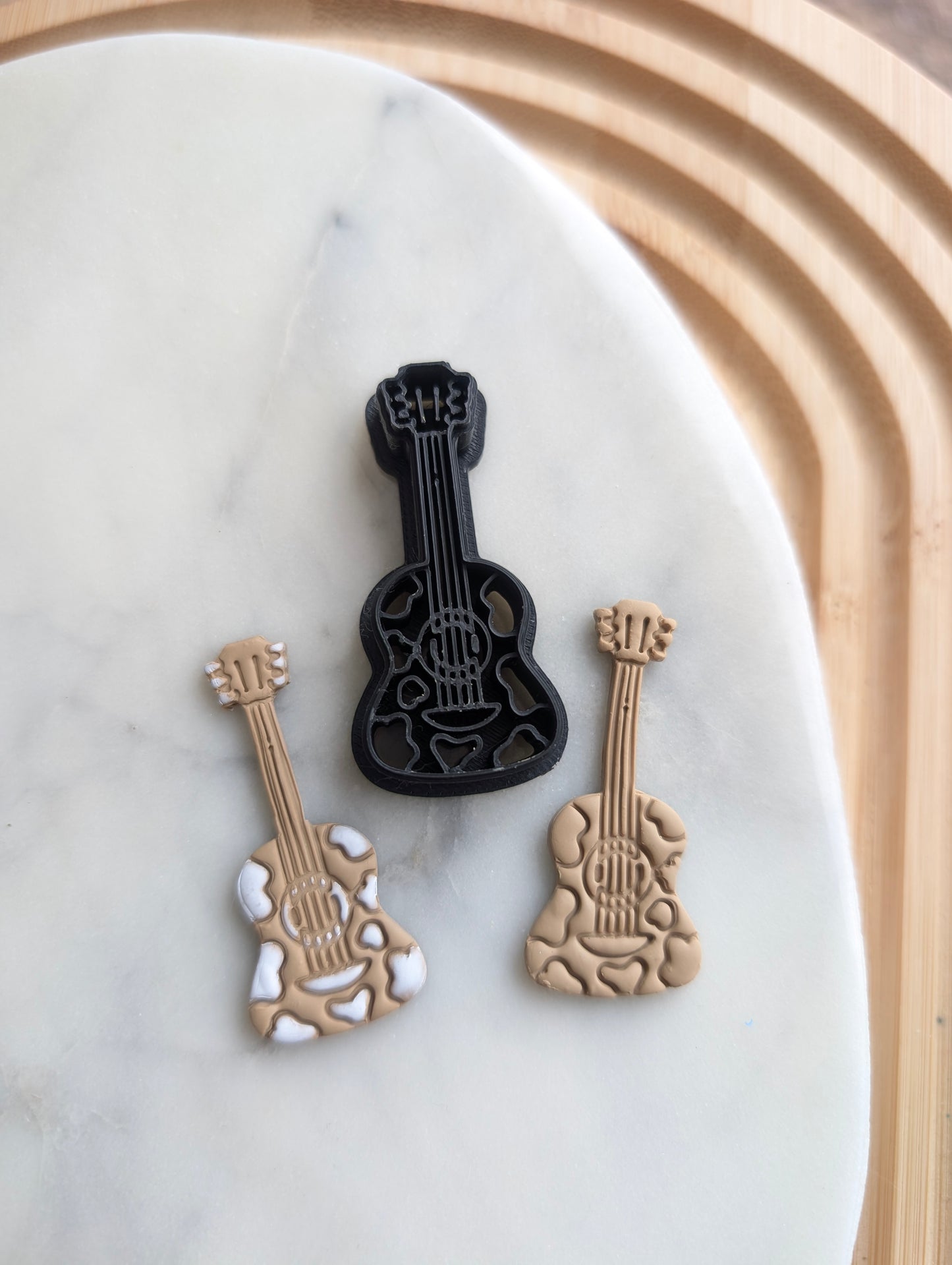 Cow Print Pattern Guitar Sharp Clay Cutter