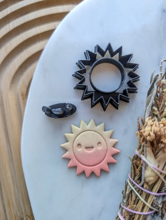 Sunny Day with Happy Face Cutout Sharp Clay Cutter