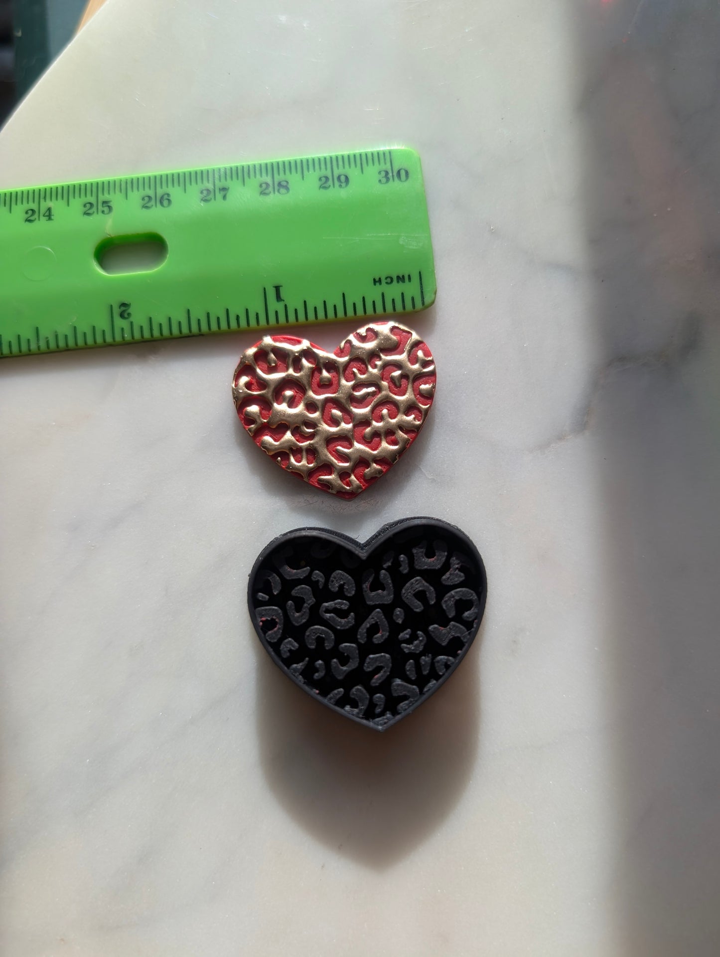 Larger Leopard Print Heart Sharp Clay Cutter