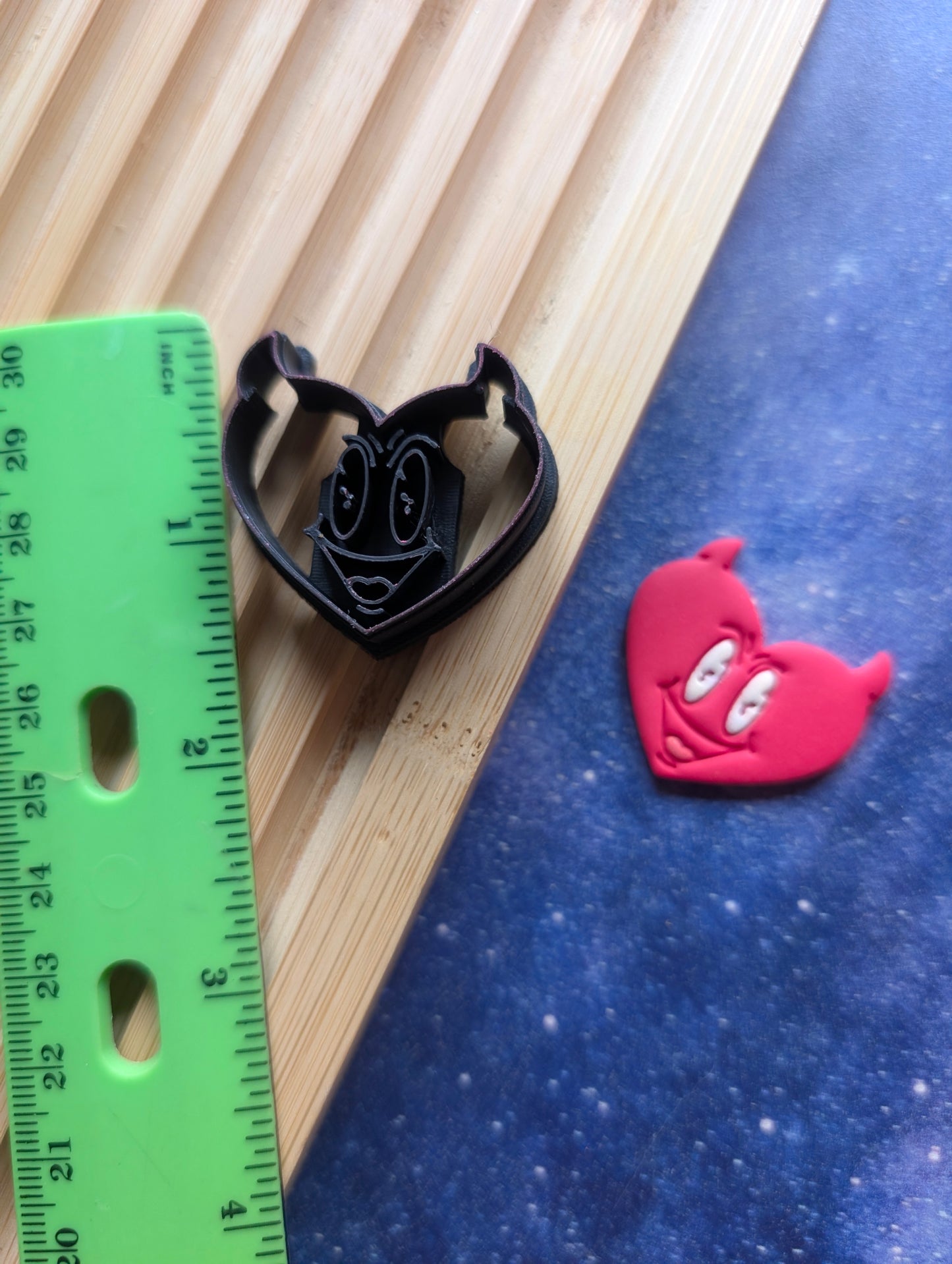 Happy Evil Faced Heart Devil Sharp Clay Cutter