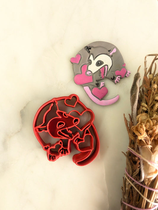 Love Possums Screaming Hearts Sharp Clay Cutter