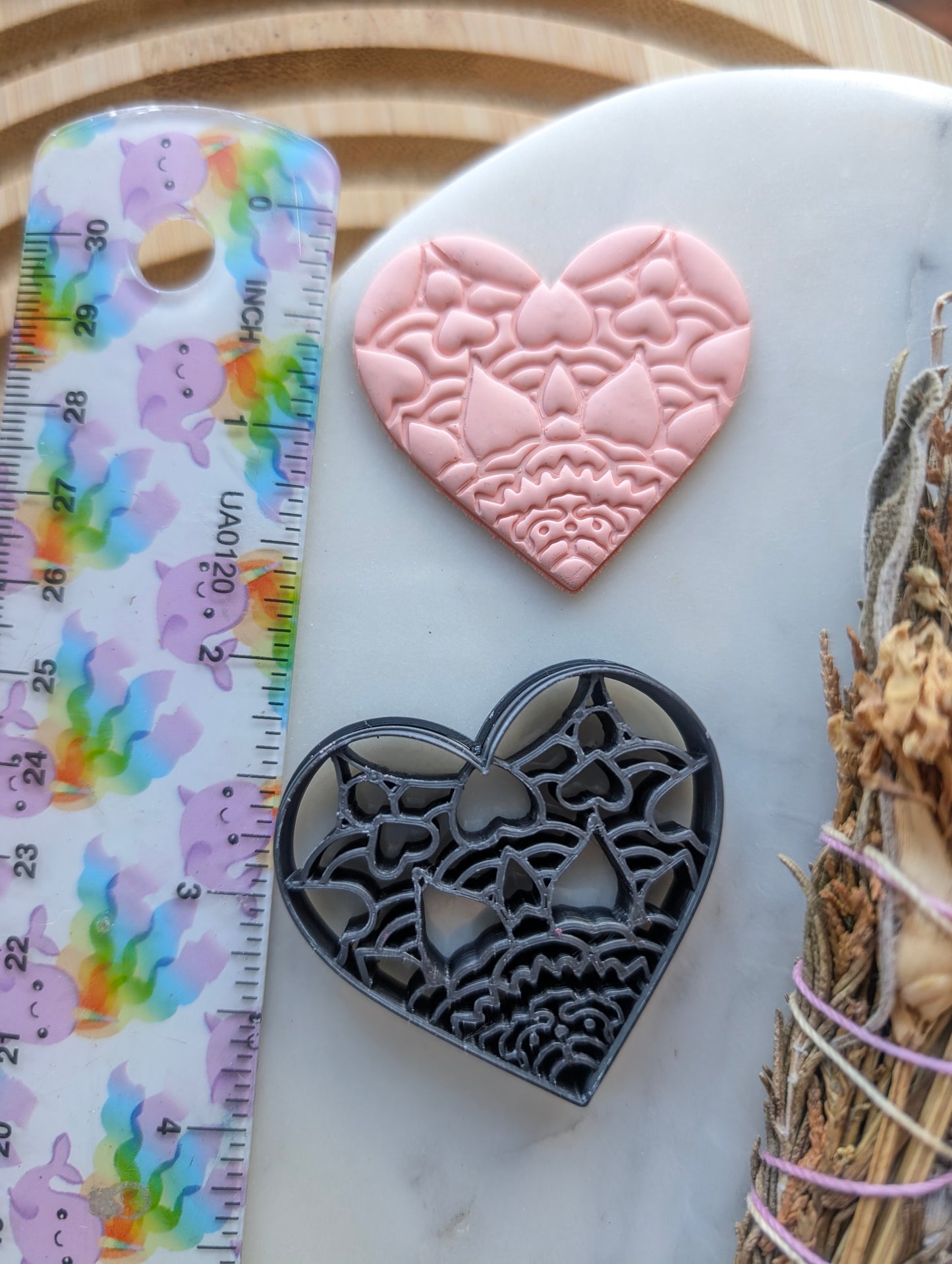 Mandala Print Heart Sharp Clay Cutter