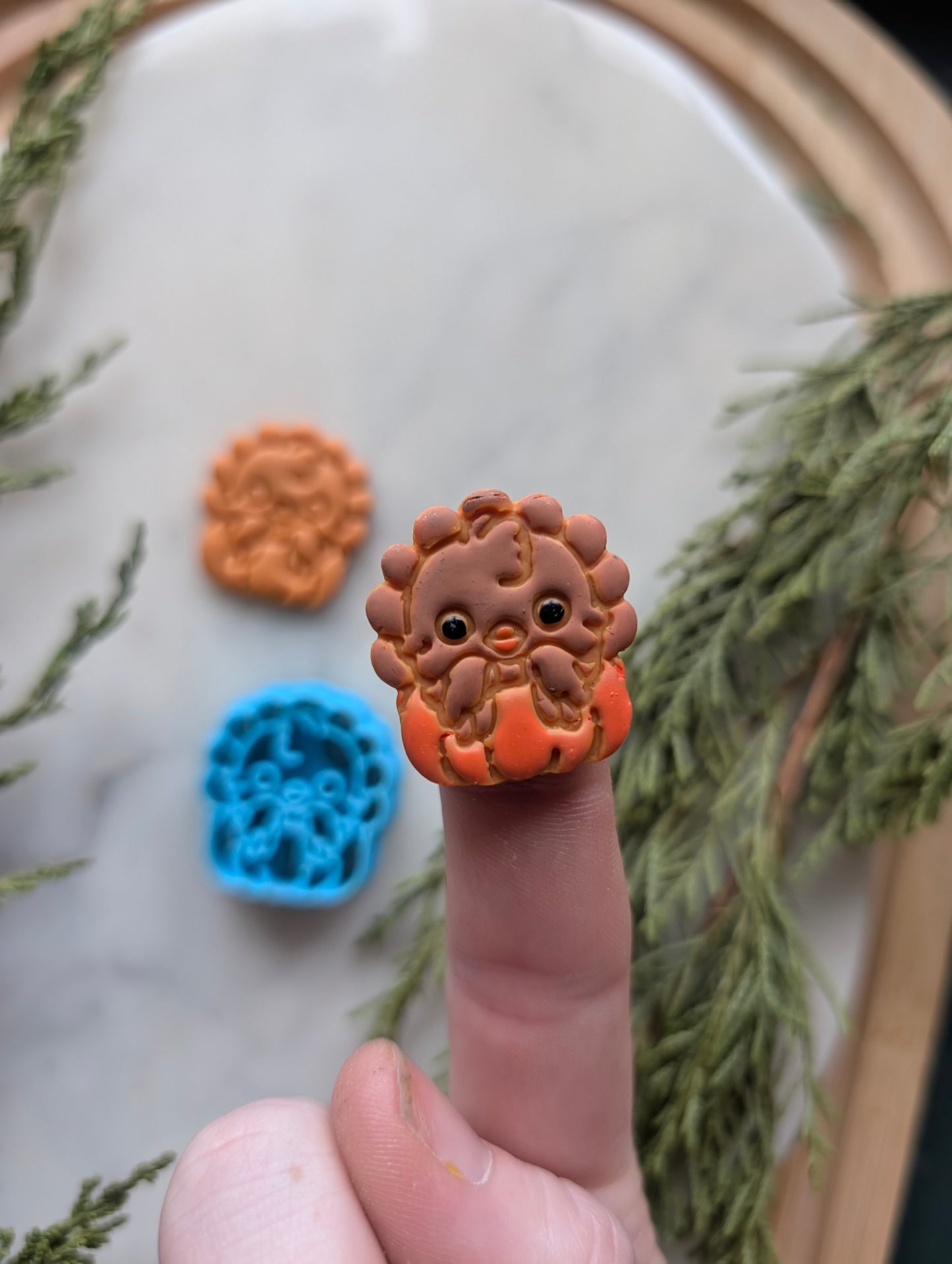 Chibi Small Turkey in a Pumpkin Embossed Sharp Clay Cutter